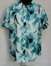 Apt 9 Womens Shirt Top Blouse Size 1X Green Black Brown Floral