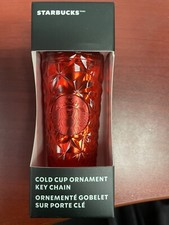 NEW Starbucks Cold Cup Ornament Red Tumbler Iced Coffee Keychain Holliday
