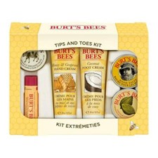 Burt's Bees Tips and Toes Gift Set, Hand, Foot, Cuticle Cream, Hand Salve, Lip