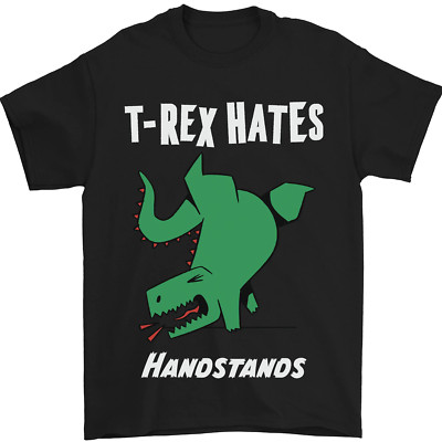 T-Rex hasst Handstände Gymnastik Dinosaurier Herren T-Shirt 100% Baumwolle