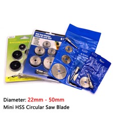 Juego de discos de corte de hoja de sierra circular Mini HSS de 22 mm-50 mm mandril para taladro rotativo