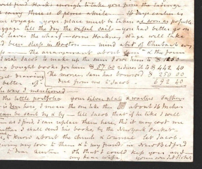 GB/USA TRANSATLANTIC Cover Historic MISSIONARY LETTER Contents New Bedford S239 - Image 3 of 4