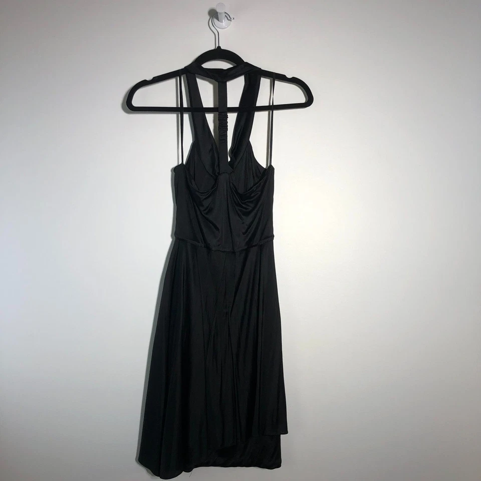 Laila Azhar Black 100% Silk Halter T Back Dress S Retails $499 - Image 2 of 4