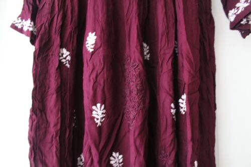 Asian XL Burgundy Salwar Kameez - Women's Embroidered Pakistani 3 Piece Suit - Picture 10 of 15