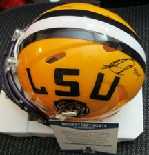 JOHN EMERY JR SIGNED LSU TIGERS SPEED MINI HELMET BECKETT BAS COA T98740