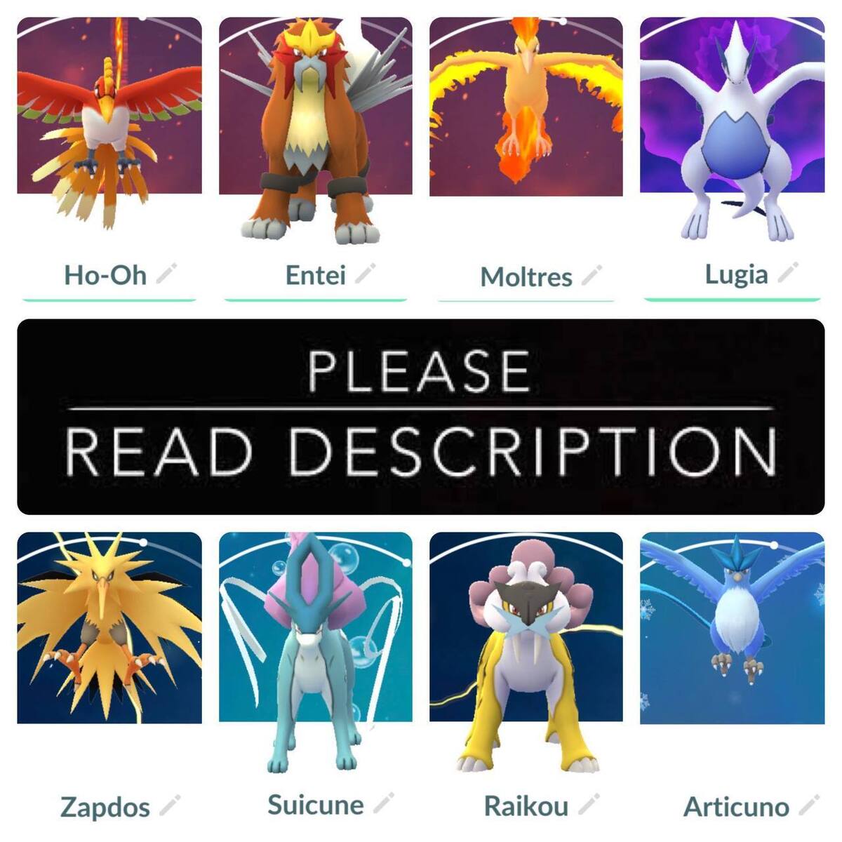 lugia, ho-oh, suicune, raikou, articuno, and 3 more (pokemon