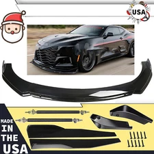 For Chevy Camaro SS ZL1 Front Bumper Lip Splitter Spoiler Body Kit Side+Skirt