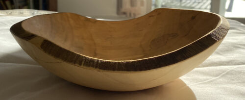 Live Edge Oval Wooden Bowl. Made in USA