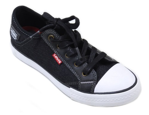 Levi's Boys' Stan Buck C Black Denim Sneakers - Sizes: 1, 2, 3, 4, 12, 13 - Picture 2 of 2