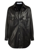 Nwt Iro Edda Western Lamb Leather Over Shirt, Black Size 38/m