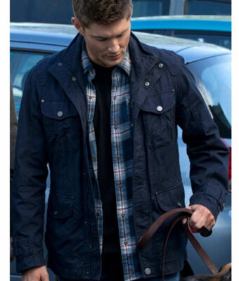 SUPERNATURAL DEAN WINCHESTER NAVY BLUE COTTON JACKET | eBay