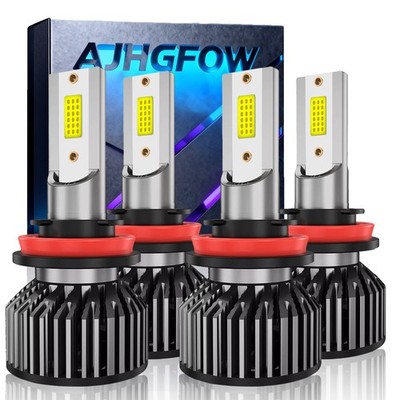 4*H11 LED Headlight Kit High Low Beam 600% Super Bright 6500K White Bulb AJHGFOW
