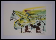 Salvador DALI : cheval de course, chevaux Dali, lithographie signée 1983