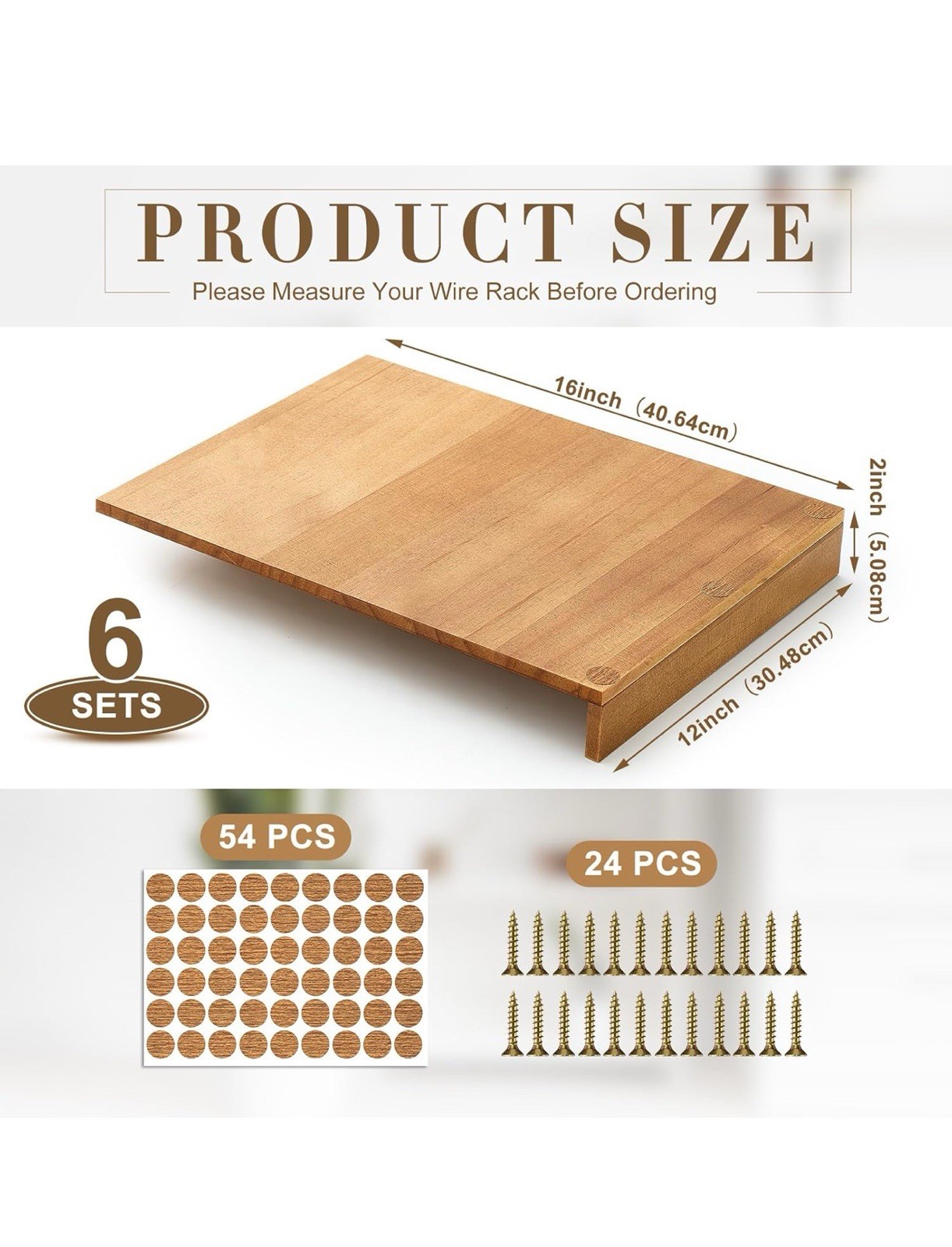 6 Sets 12 x 16 Inch Wire Shelf Cover Wood Shelf Covers for Wire Shelving Remo...