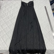 OnyxNite Evening Gown Dress Womens Junior 3/4 Black Glitter Sparkly Formal Prom