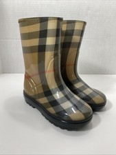 Burberry KIDS NOVA CHECK RAIN BOOTS 31/32 EUR 13 US VGC Made in Italy