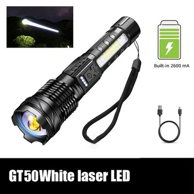 LED Taschenlampe Wasserdicht 7 Modi Zoom USB Wiederaufladbar