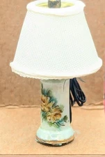  VTG Ni-Glo Nicole Minnick Working table Lamp Roses 1:12 Dollhouse Miniature