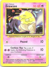 Drowzee Base Set Unlimited 49/102 Common Pokemon Lightly Played Pokemon Card
