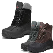 Mens Snow Boots Insulated Waterproof Rugged Winter Outdoor Work Boots Shoes