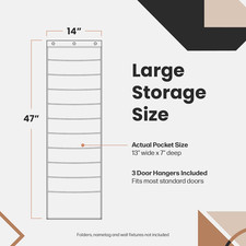 Black Pocket Chart for Classroom - 10 Pocket Storage Rainbow Pocket Charts , ...