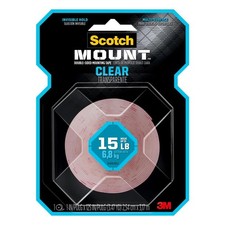 Scotch Mount Double-Sided Clear Mounting Tape: 1 in. x 125 in. Clear 