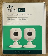 Blink Mini 2K  newest model Plug-in Home/Pet Indoor Security Camera 2-Pack NEW