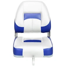 Tone Low Back Folding Boat Seats White Blue Marine Fishing Seat Pair