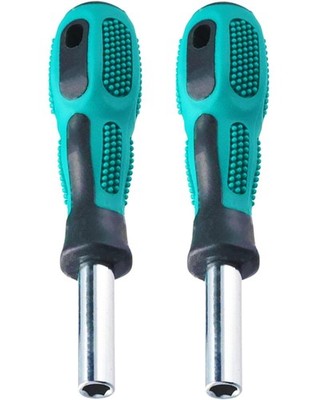 Bit Driver Handle,2 Pieces 1/4 inch Magnetic Screwdriver Green 