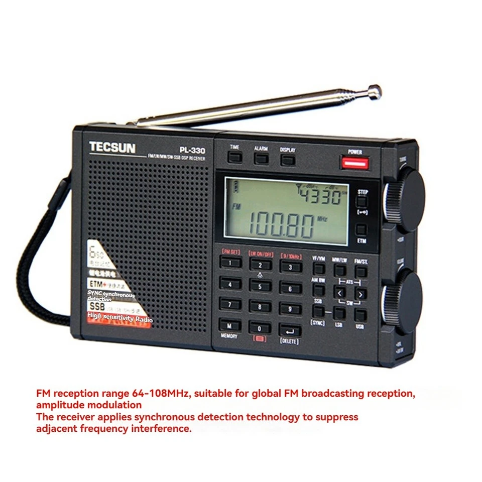 Tecsun PL-330 Vollbandradio, Tragbares FM-Stereo, LW/MW/SW SSB DSP-Empfänge4843 - Bild 2 von 4