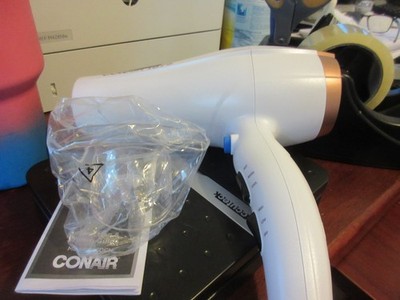 Conair Double Ceramic Hair Dryer 1875 Watt White/Rose Gold 565DCN 3 Heat/2 Speed