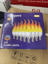 Hompavo 【Upgraded】 LED Flame Light Bulbs, 3 Modes Flickering Light Bulbs, E12