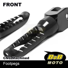 BOB CNC Front Rider Foot Pegs BLACK For Harley Dyna 10 11 12 13 14 15 16 17