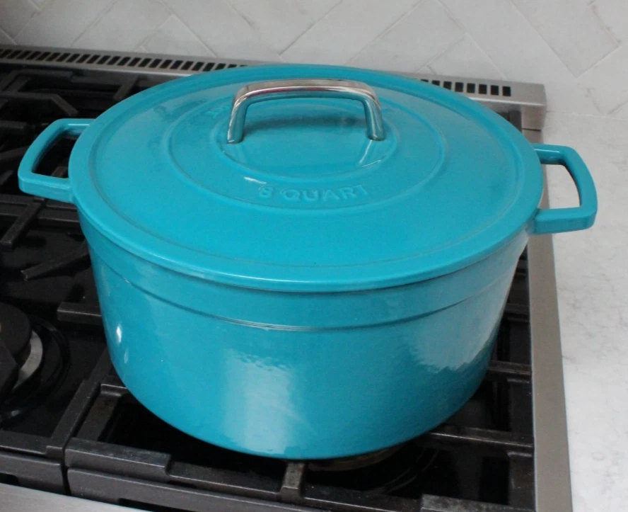 Martha Stewart Collector's Enameled Cast Iron 8 Qt. Round Dutch Oven - Teal
