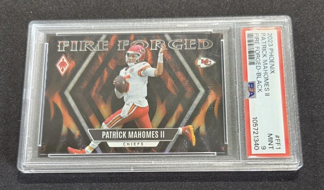 2023 Phoenix Patrick Mahomes Fire Forged Black /10 Chiefs Graded PSA 9 Mint 🔥