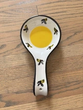 Terramoto Ceramic Spoon Rest Bee Black And Yellow