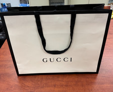Authentic GUCCI Large Shopping Gift Bag Tuxedo Black/White  Card 19 x 14 x 5.5