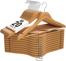 Premium Wooden Hangers 20 Pack - Heavy Duty  Durable Coat Hanger - Wood Hang...