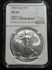 2026 $1 American Silver Eagle NGC MS69 Brown Label!!