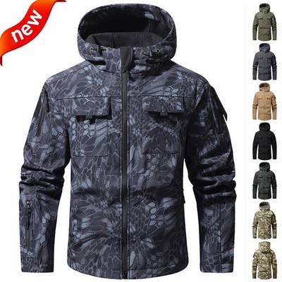 Waterproof Soft Shell Mens Jackets Training Atheletic Fleece Lining Coats 7Color