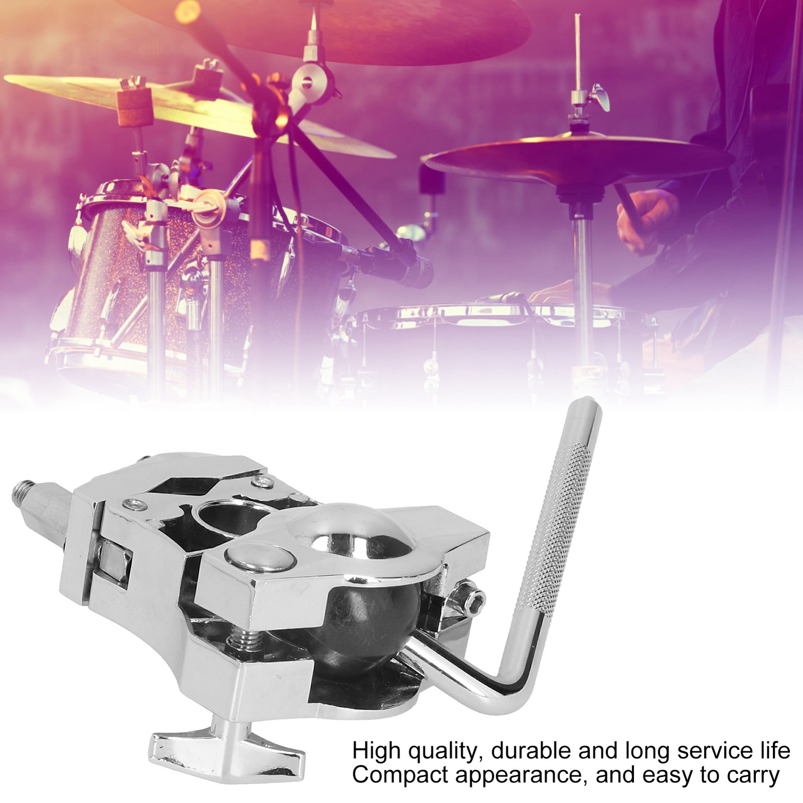 Tom Drum Rack Mount Bracket Silver Musical Instrument Accessories Excellent