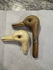 Vintage Duck Head Cane Handle Toppers Pair Walking Stick Handles