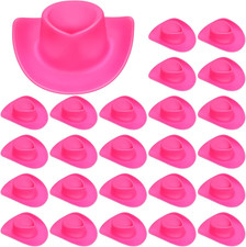 24 PCS Mini Cowboy Hat, Plastic Miniature Western Cowgirl Hat for Party Accessor
