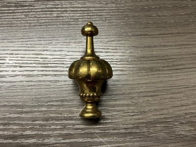 Vintage Keeler KBC MCM  Brass Pillar Scroll Clock  Finial  3 1/2'' (1)