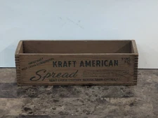 VTG Kraft American Spread Wooden Box Kraft Cheese Co. Chicago, IL 10.75" x 3.5"