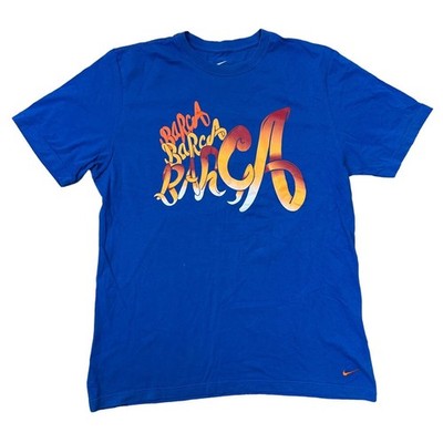 Nike Barcelona T-Shirt Oberteil Kurzarm 00s Standard Fit Sport Y2K Blau Herren XL