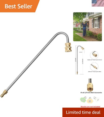 #ad #ad U Shaped Gutter Cleaner Attachment for 4000 PSI Pressure Washers Chrome Finish $26.99