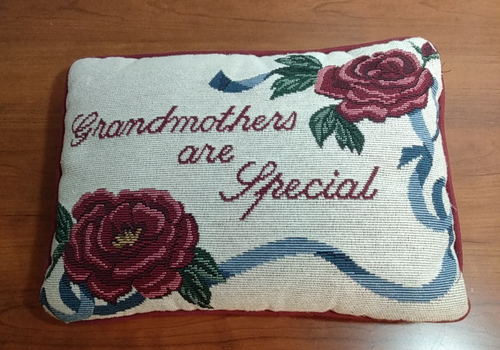 Vintage Tapestry Throw Pillow Grandmothers Are Special Roses 12 X 9