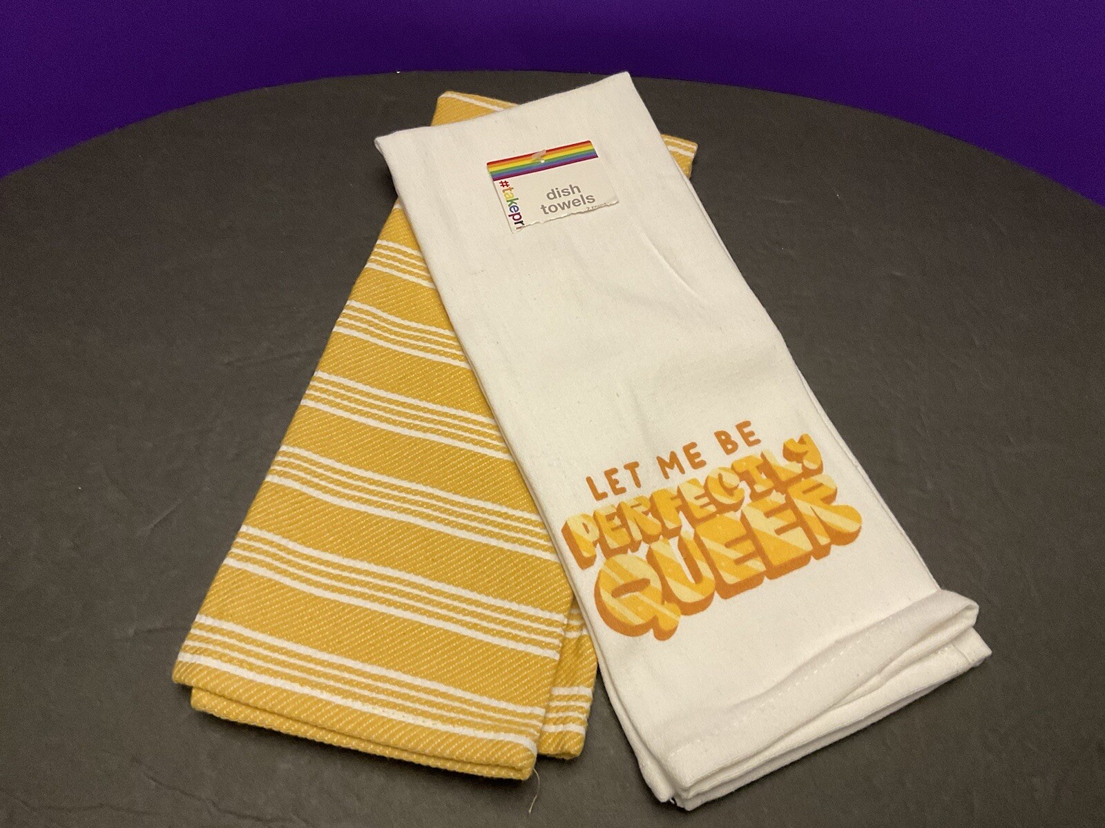 Target Dish Towels PRIDE set of 2 White and yellow eBay