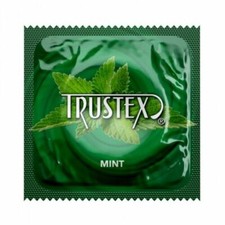 Trustex Mint Flavored Lubricated Latex Bulk Condoms Silver Pocket Case